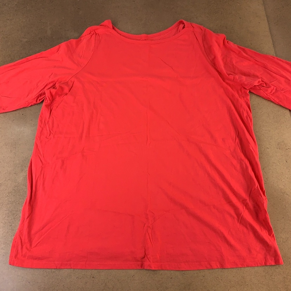 Roaman's Women's Size 30/32 Raspberry Elbow Sleeve Crew Neck Pullover Tee new